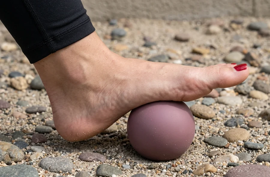Massage ball under foot