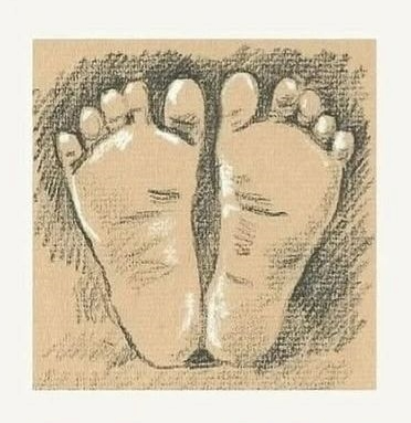 Natural feet - illustration of wide, splayed foot shape